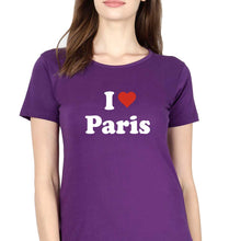 Load image into Gallery viewer, I Love Paris T-Shirt for Women-Purple-Ektarfa.online
