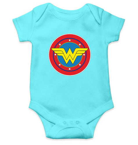 Wonder Woman Superhero Kids Romper Kids Romper For Baby Boy/Girl-0-5 Months(18 Inches)-Sky Blue-Ektarfa.online