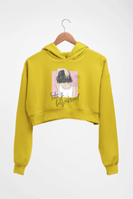 Load image into Gallery viewer, Stay Inspired Crop HOODIE FOR WOMEN-Mustard Yellow-Ektarfa.online
