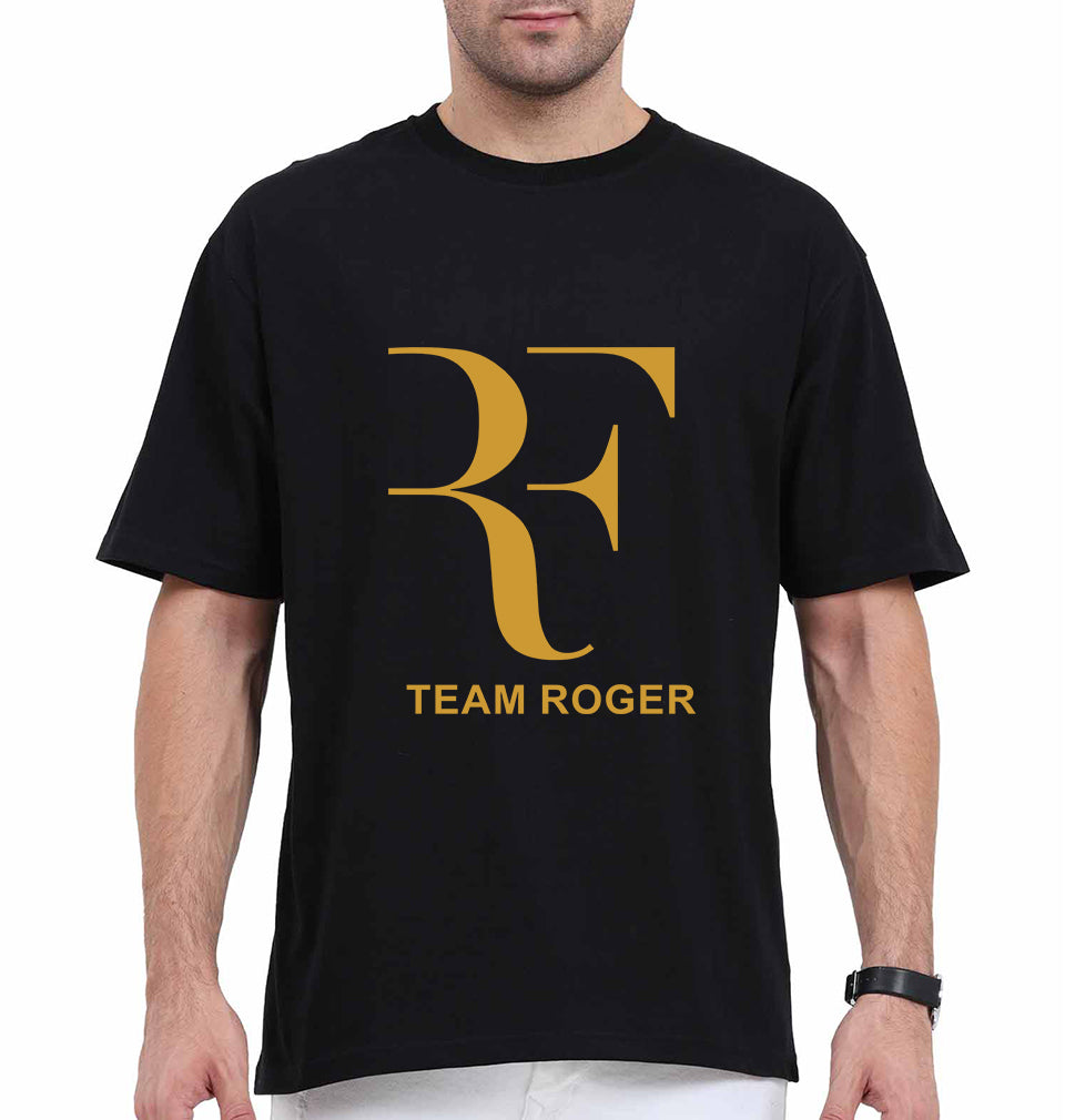 Roger Federer Oversized T-Shirt for Men-Black-Ektarfa.online