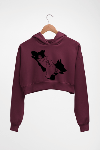 Dog Crop HOODIE FOR WOMEN-Maroon-Ektarfa.online