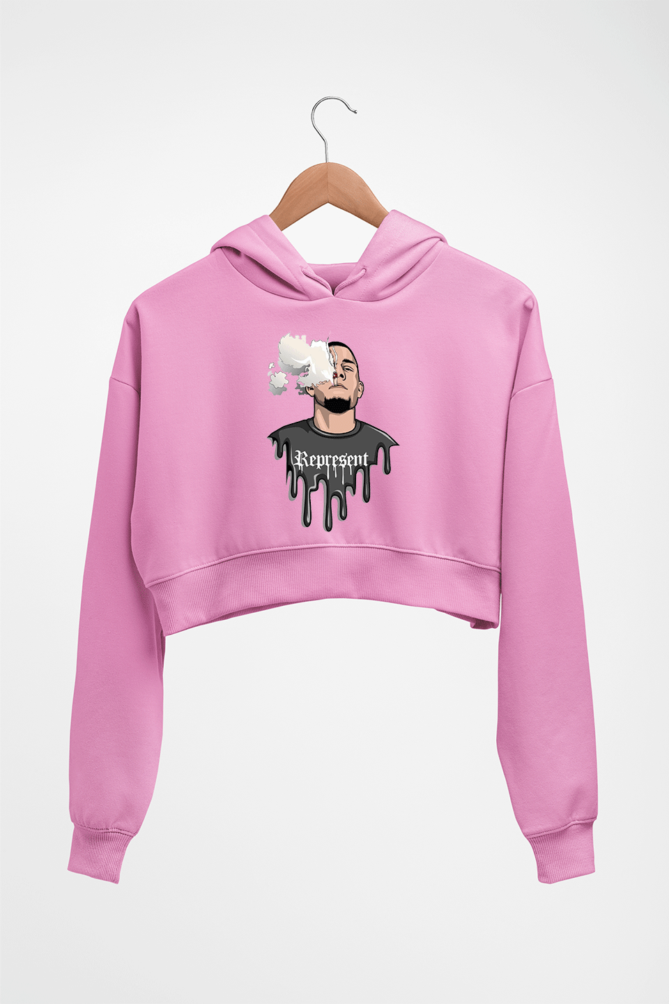 Nate Diaz UFC Crop HOODIE FOR WOMEN-Light Baby Pink-Ektarfa.online