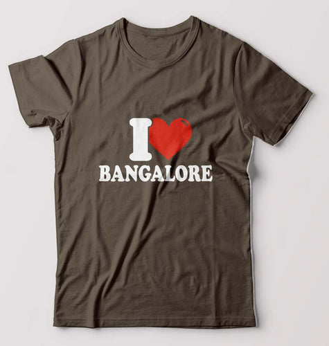 I Love BANGALORE T-Shirt for Men-S(38 Inches)-Olive Green-Ektarfa.online