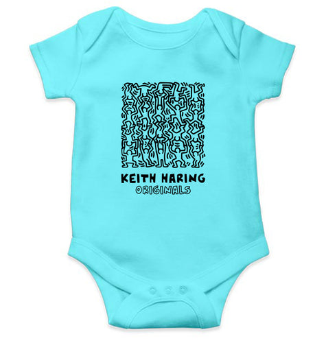 Keith Haring Kids Romper For Baby Boy/Girl-0-5 Months(18 Inches)-Sky Blue-Ektarfa.online