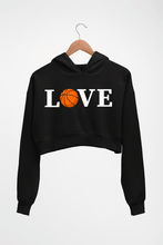 Load image into Gallery viewer, NBA Basketball Love Crop HOODIE FOR WOMEN-Black-Ektarfa.online
