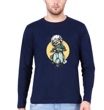 Load image into Gallery viewer, Skull Full Sleeves T-Shirt for Men-Navy Blue-Ektarfa.online
