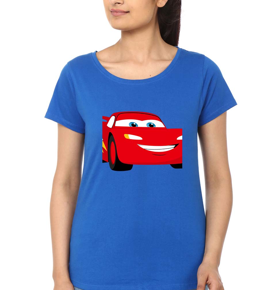 Lightning McQueen T-Shirt for Women-Royal Blue-Ektarfa.online