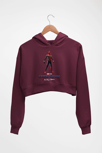 Spiderman Superhero Crop HOODIE FOR WOMEN-Maroon-Ektarfa.online