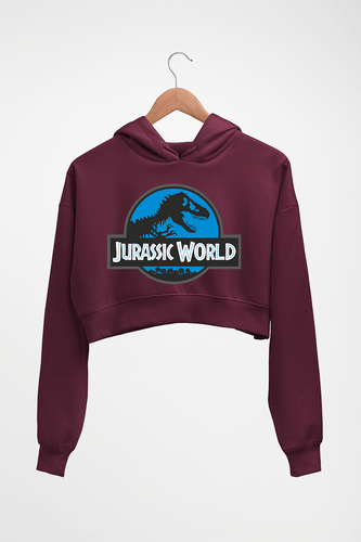 Jurassic World Crop HOODIE FOR WOMEN-Maroon-Ektarfa.online