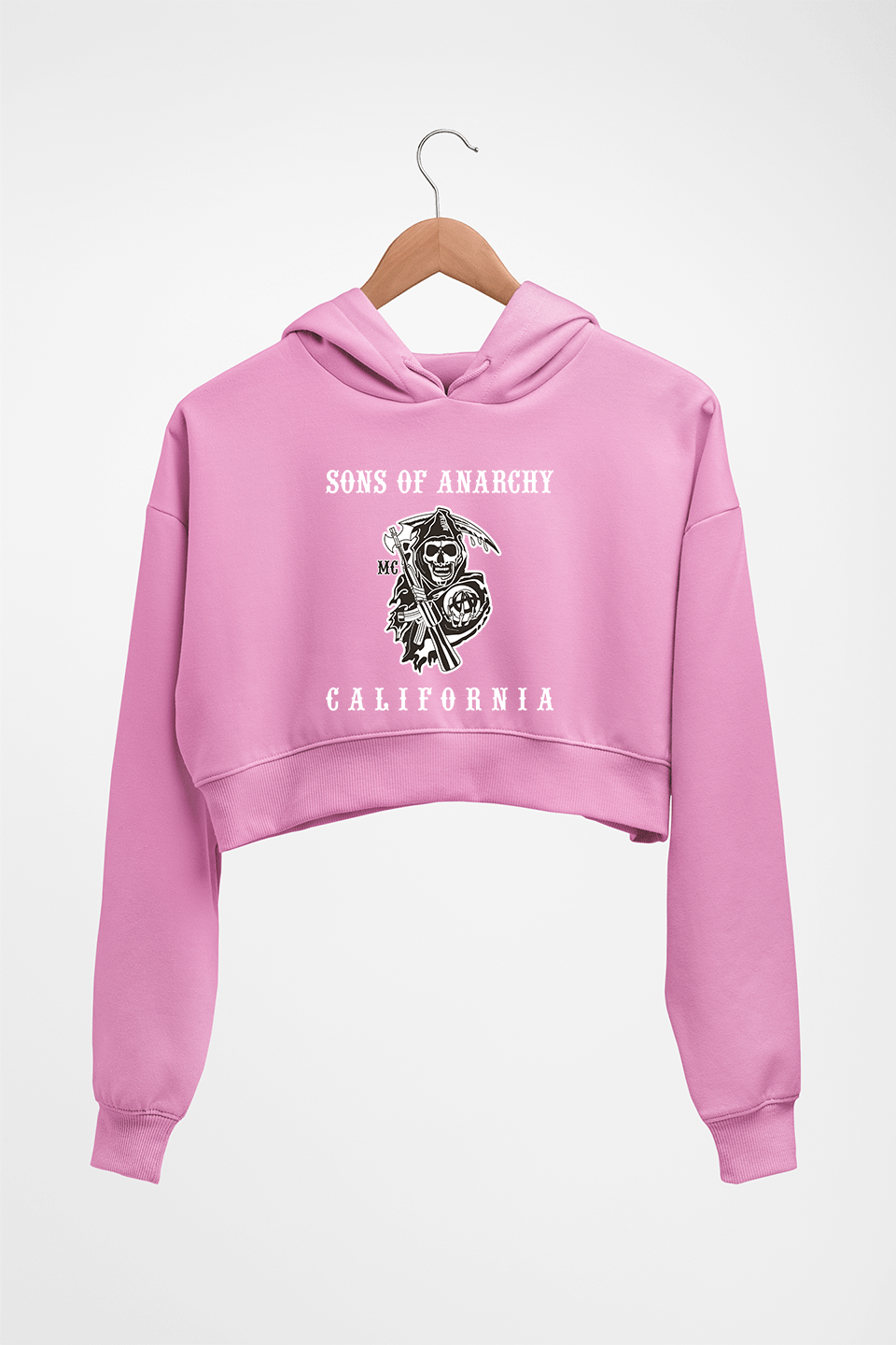 Sons of Anarchy Crop HOODIE FOR WOMEN-Light Baby Pink-Ektarfa.online