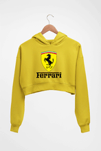 Load image into Gallery viewer, Ferrari Crop HOODIE FOR WOMEN-Mustard Yellow-Ektarfa.online
