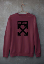 Load image into Gallery viewer, Off White Unisex Sweatshirt for Men/Women-S(40 Inches)-Maroon-Ektarfa.online
