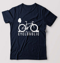 Load image into Gallery viewer, Cycloholic T-Shirt for Men-Navy Blue-Ektarfa.online
