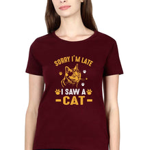 Load image into Gallery viewer, Cat Lover T-Shirt for Women-Maroon-Ektarfa.online
