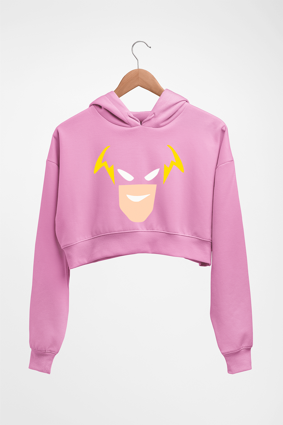 Flash Superhero Crop HOODIE FOR WOMEN-Light Baby Pink-Ektarfa.online