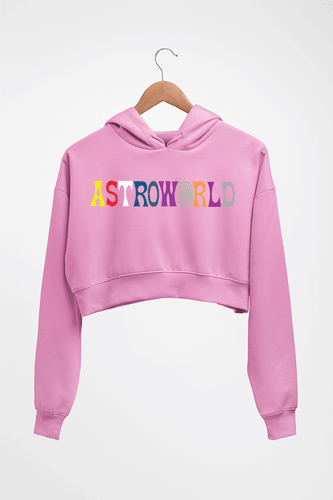 Astroworld Travis Scott Crop HOODIE FOR WOMEN-Light Baby Pink-Ektarfa.online
