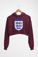 Load image into Gallery viewer, England Football Crop HOODIE FOR WOMEN-Maroon-Ektarfa.online
