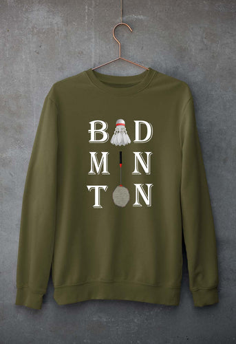 Badminton Unisex Sweatshirt for Men/Women-Olive Green-Ektarfa.online