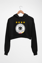 Load image into Gallery viewer, Germany Football Crop HOODIE FOR WOMEN-Black-Ektarfa.online
