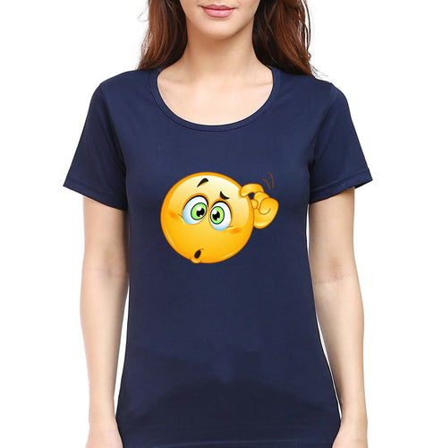 Emoji T-Shirt for Women-Navy Blue-Ektarfa.online