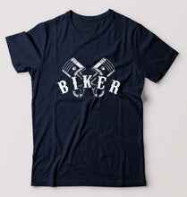 Load image into Gallery viewer, Biker T-Shirt for Men-Navy Blue-Ektarfa.online
