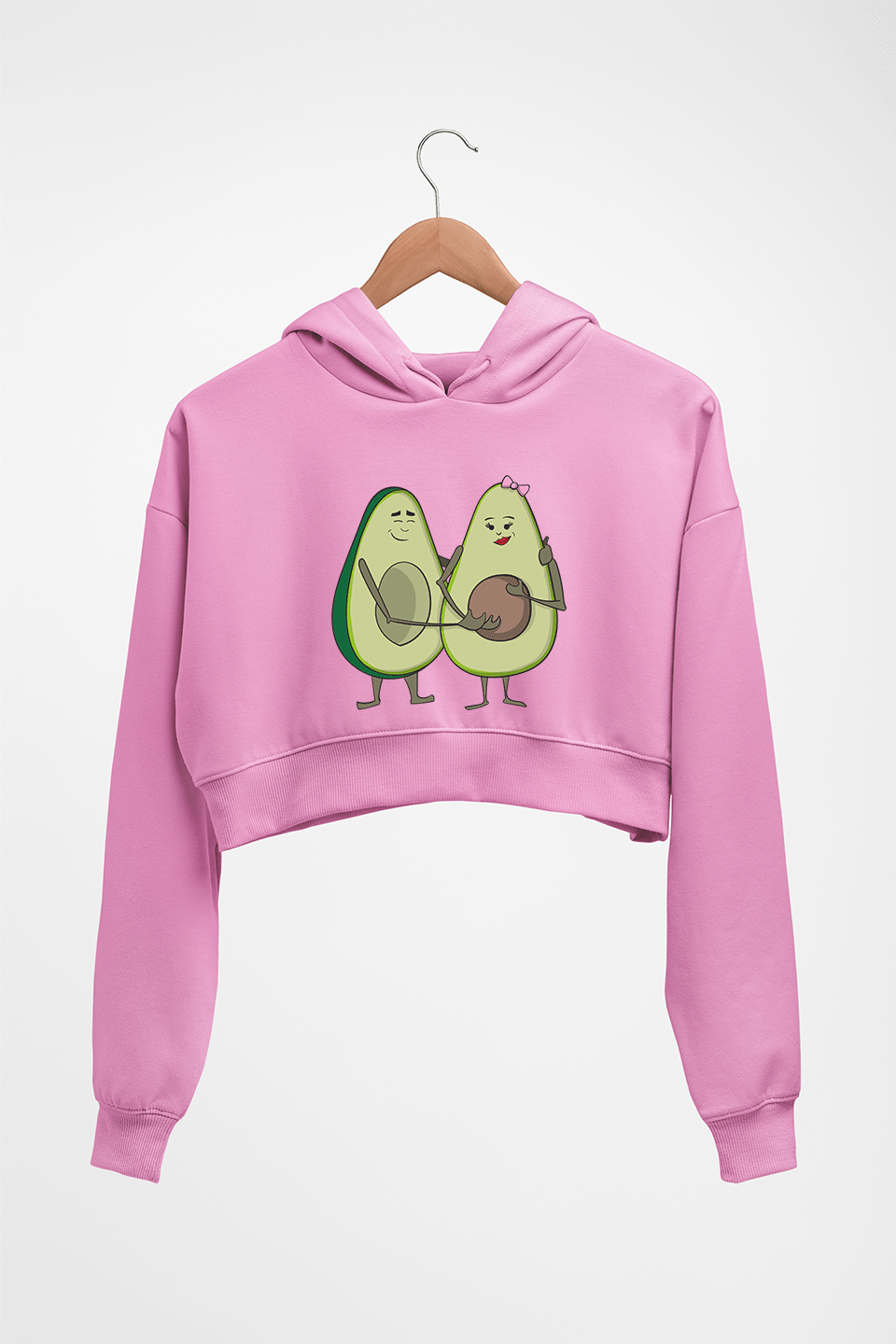Avocado Crop HOODIE FOR WOMEN-Light Baby Pink-Ektarfa.online