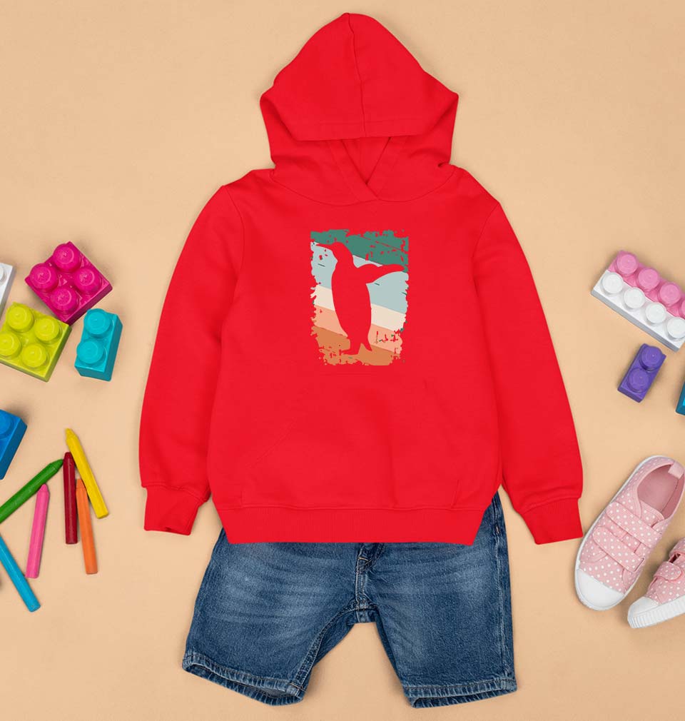 Penguin Kids Hoodie for Boy/Girl-RED-Ektarfa.online