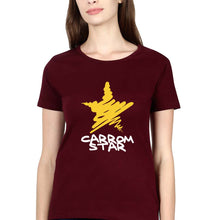 Load image into Gallery viewer, Carrom Star T-Shirt for Women-Maroon-Ektarfa.online
