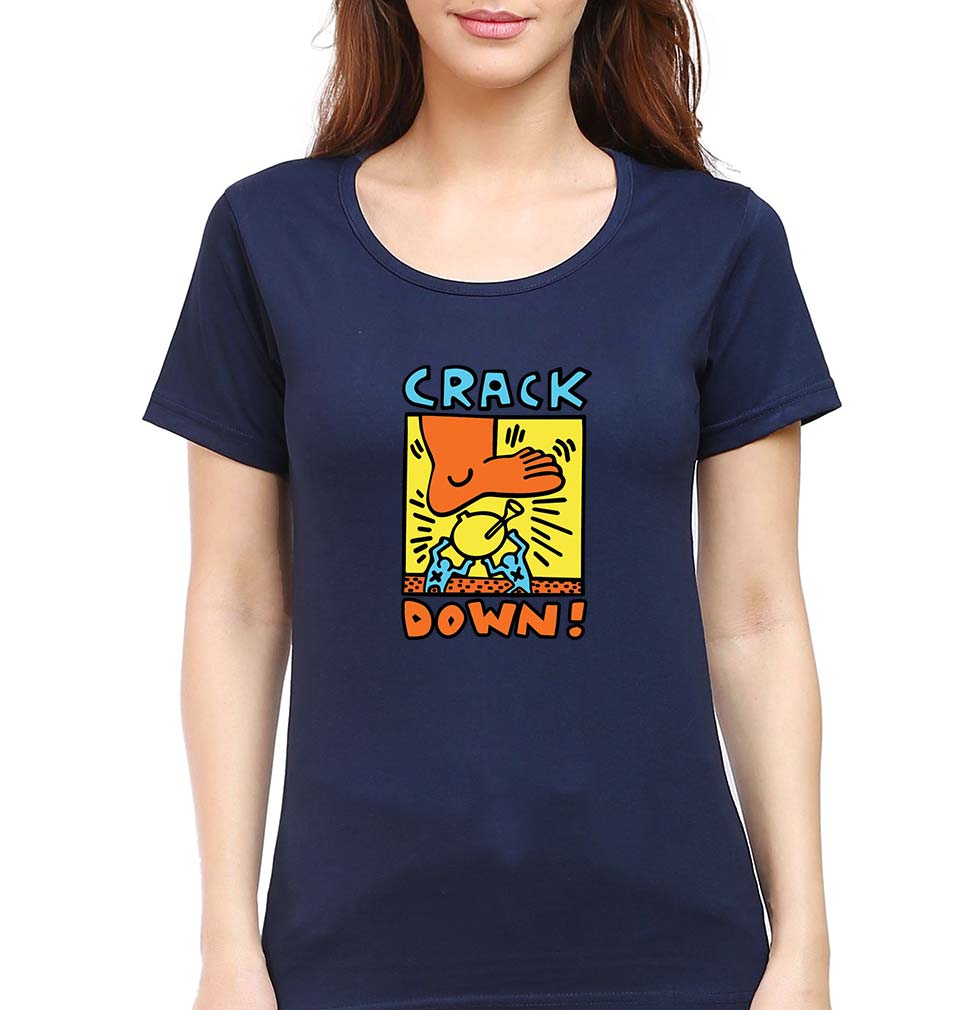 Keith Haring T-Shirt for Women-Navy Blue-Ektarfa.online