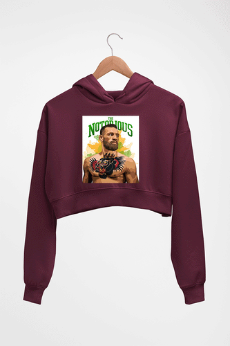 Conor McGregor UFC MMA Crop HOODIE FOR WOMEN-Maroon-Ektarfa.online
