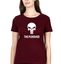 Load image into Gallery viewer, Punisher T-Shirt for Women-Maroon-Ektarfa.online

