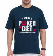 Load image into Gallery viewer, Poker Oversized T-Shirt for Men-Petrol Blue-Ektarfa.online

