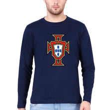 Load image into Gallery viewer, Portugal Football Full Sleeves T-Shirt for Men-Navy Blue-Ektarfa.online
