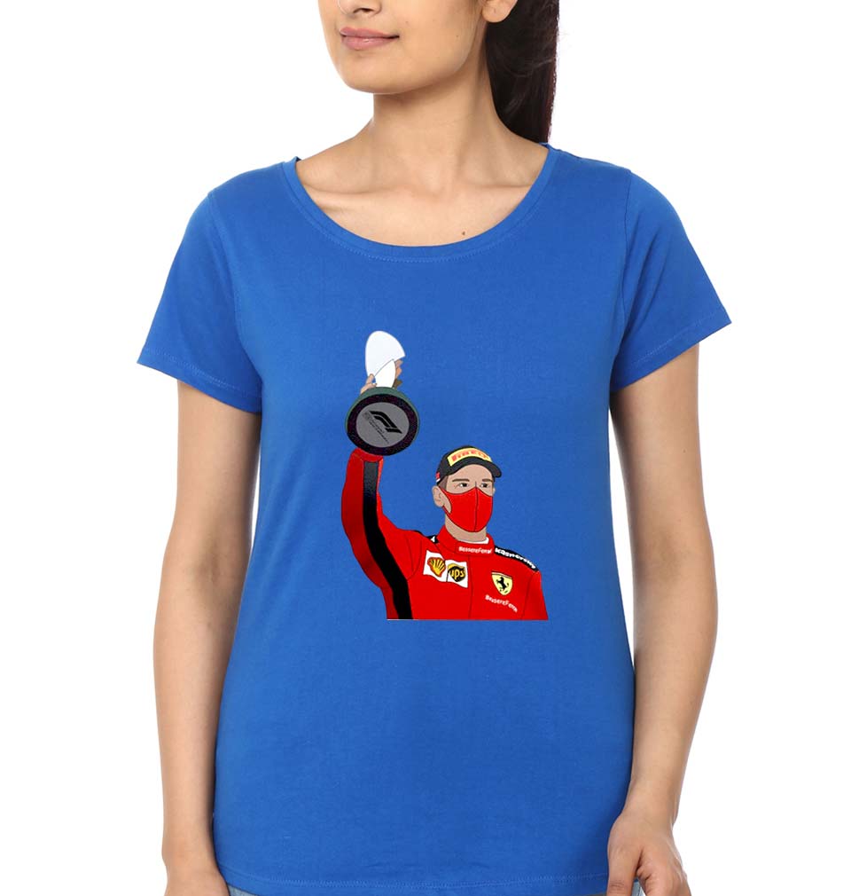 Sebastian Vettel F1 T-Shirt for Women-Royal Blue-Ektarfa.online