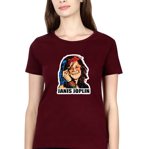 Janis Joplin T-Shirt for Women-Maroon-Ektarfa.online
