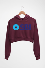Load image into Gallery viewer, State Bank of India(SBI) Crop HOODIE FOR WOMEN-Maroon-Ektarfa.online

