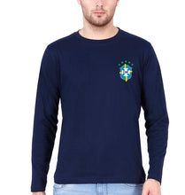 Load image into Gallery viewer, Brazil Football Full Sleeves T-Shirt for Men-Navy Blue-Ektarfa.online
