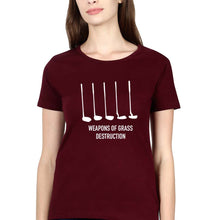Load image into Gallery viewer, Golf T-Shirt for Women-Maroon-Ektarfa.online
