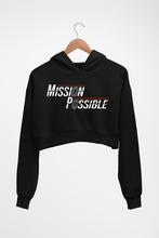 Load image into Gallery viewer, Mission Possible Crop HOODIE FOR WOMEN-Black-Ektarfa.online
