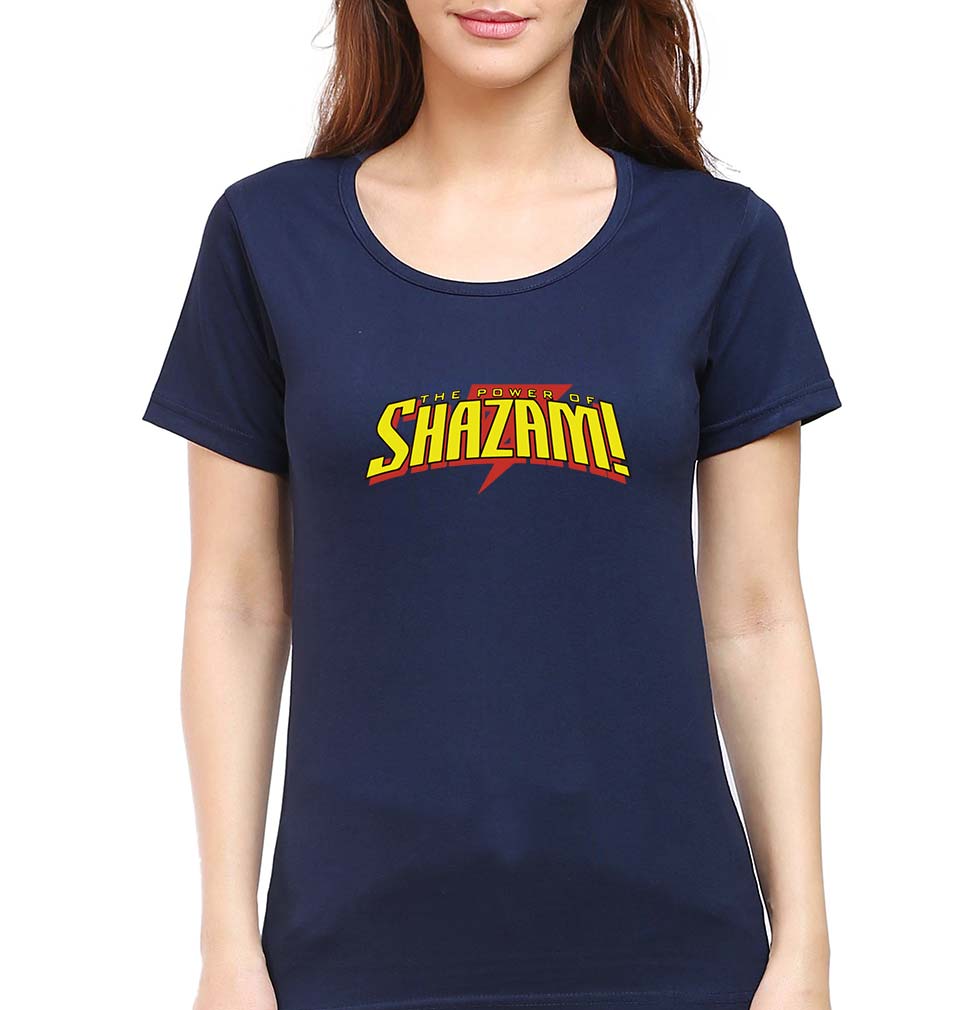The Power of Shazam! T-Shirt for Women-Navy Blue-Ektarfa.online