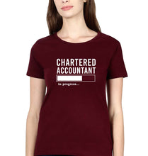 Load image into Gallery viewer, Chartered Accountants(CA) In Progress T-Shirt for Women-Maroon-Ektarfa.online

