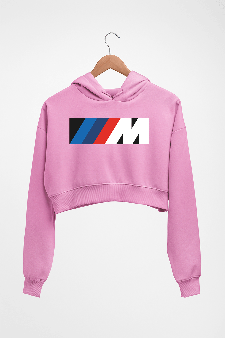 BMW Crop HOODIE FOR WOMEN-Light Baby Pink-Ektarfa.online