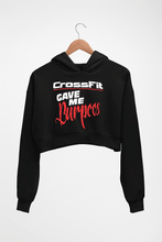 Load image into Gallery viewer, CrossFit Gym Burpees Crop HOODIE FOR WOMEN-Black-Ektarfa.online
