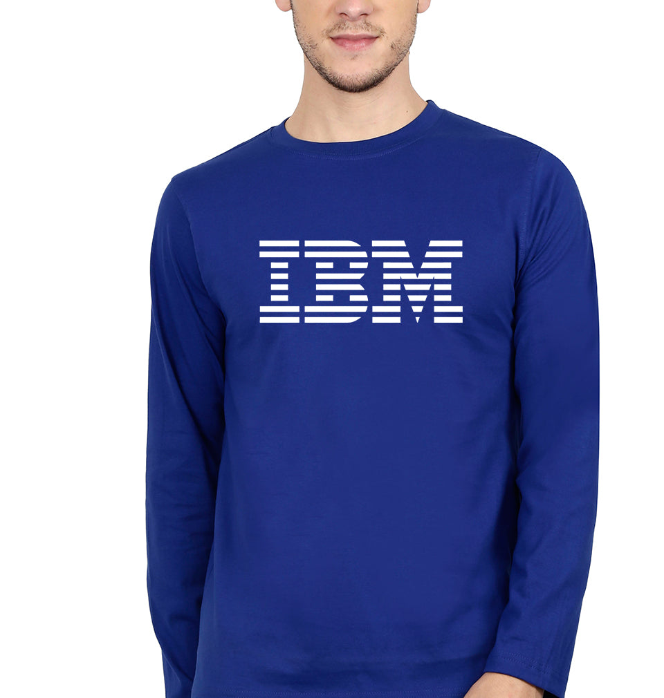IBM Full Sleeves T-Shirt for Men-Royal Blue-Ektarfa.online