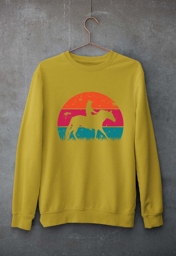 Horse Riding Unisex Sweatshirt for Men/Women-Mustard yellow-Ektarfa.online