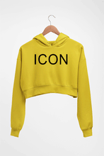 Load image into Gallery viewer, ICON Crop HOODIE FOR WOMEN-Mustard Yellow-Ektarfa.online
