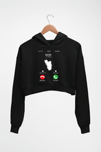 Load image into Gallery viewer, Goa Calling Crop HOODIE FOR WOMEN-Black-Ektarfa.online
