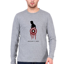 Load image into Gallery viewer, Captain America Superhero Full Sleeves T-Shirt for Men-Grey Melange-Ektarfa.online
