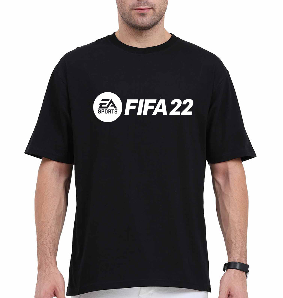 Fifa 22 Oversized T-Shirt for Men-Black-Ektarfa.online