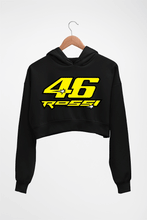 Load image into Gallery viewer, Valentino Rossi(VR 46) Crop HOODIE FOR WOMEN-Black-Ektarfa.online
